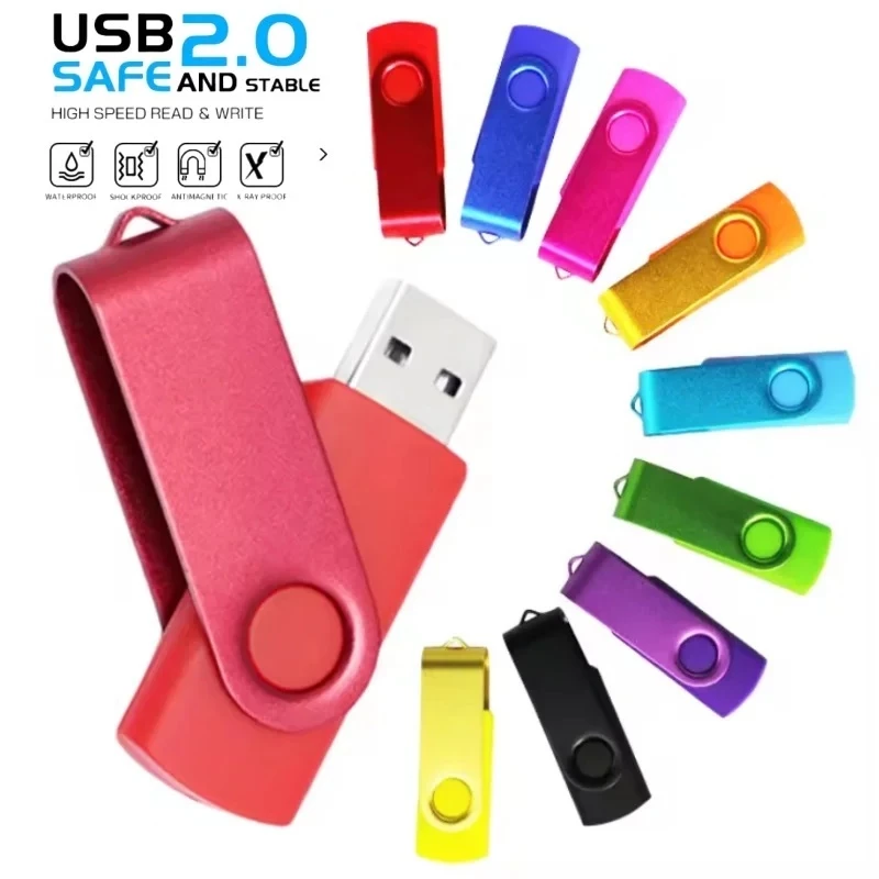 แฟลชไดร์ฟ USB 128GB 64GB Flashdrive 32GB 16GB 8GB 4GB 2GB 1GB Thumbdrive USB ที่มีสีสัน
