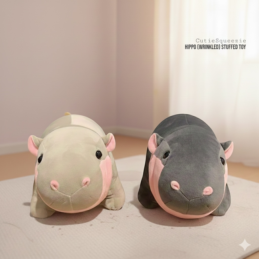ตุ๊กตาฮิปโปคอย่น ไซส์ M Hippo (Wrinkled Neck) Stuffed Toy