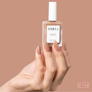 สีทาเล็บกึ่งเจล U-DELI U-712 (ไม่อบ) Vegan Nail-polish ไร้กลิ่นฉุน16ml สีไซรัป ชมพูธรรมชาติ