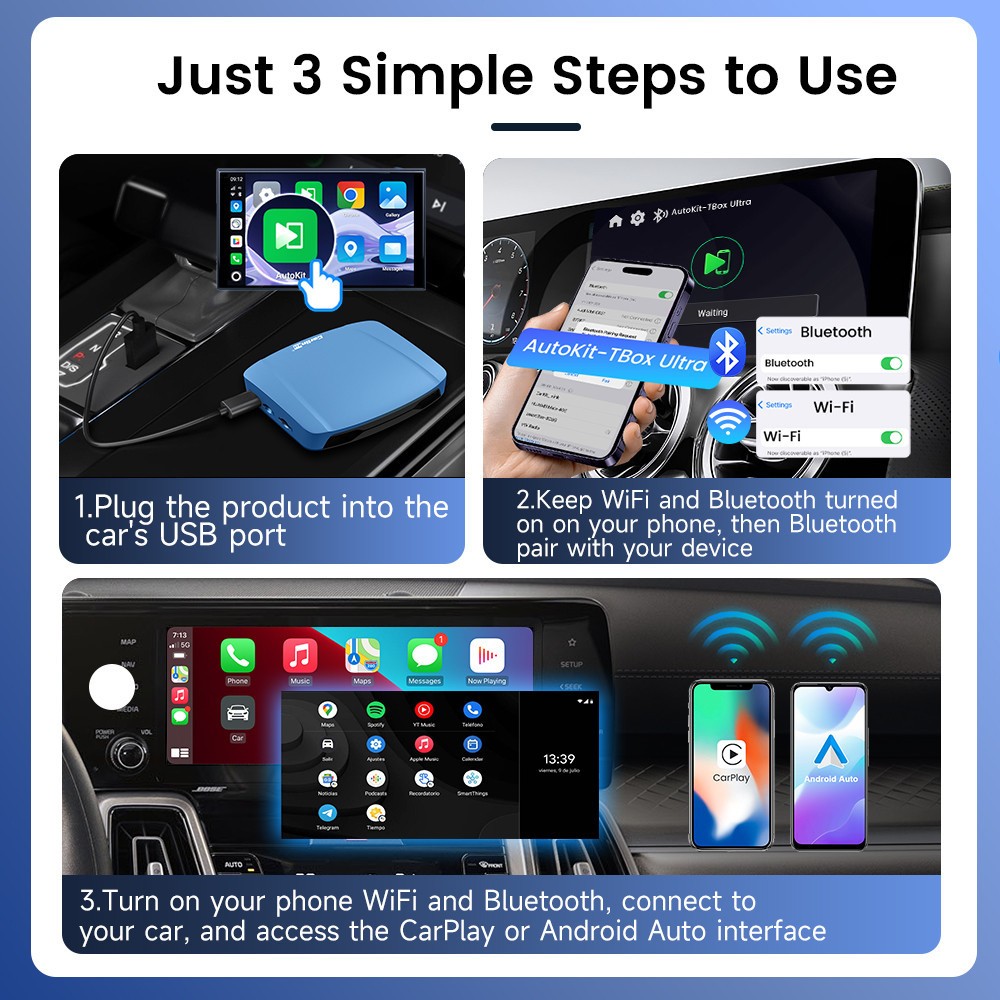 CarlinKit 2025 ใหม่ Android 15 Tbox-Ultra 8GB+128GB CarPlay Ai Box Wireless CarPlay Android Auto รองรับ Netflix YouTube - รูปที่ 6