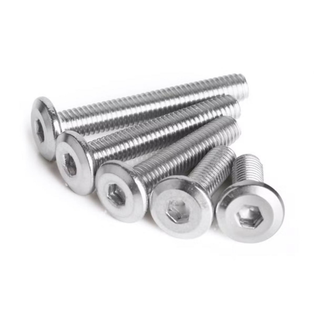 สกรูหัวจมแบน  สแตนเลส สตีล 304 เกลียวมิล ขนาด M5 Round Flat Hex Socket Screws Stainless Steel. - รูปที่ 3
