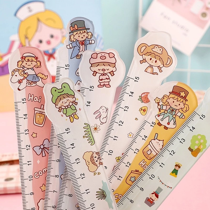 chuanchuan ไม้บรรทัดลายการ์ตูน 15cm