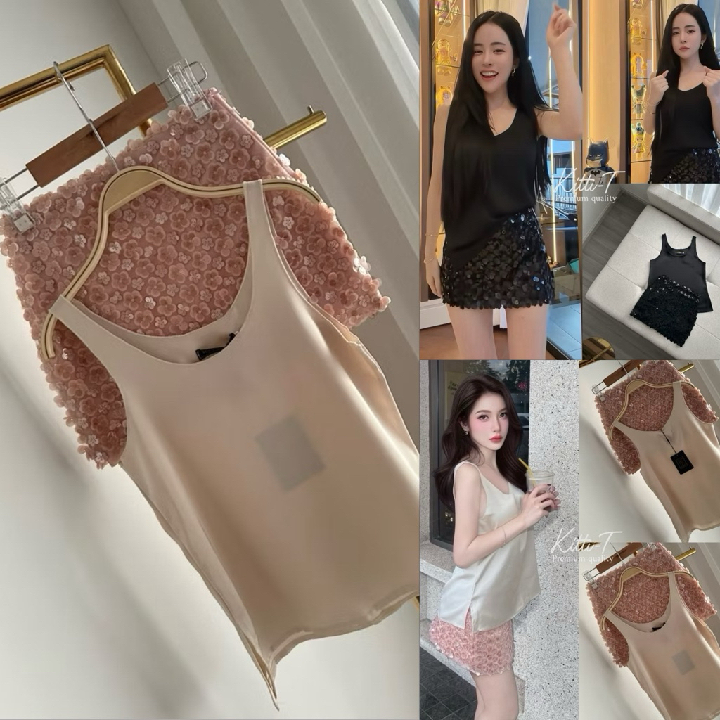 📍พร้อมส่งชมพู xs  📍KT 789 Set (2)ชิ้น เสื้อ+กระโปรง ชุดเซทสวย Kitti