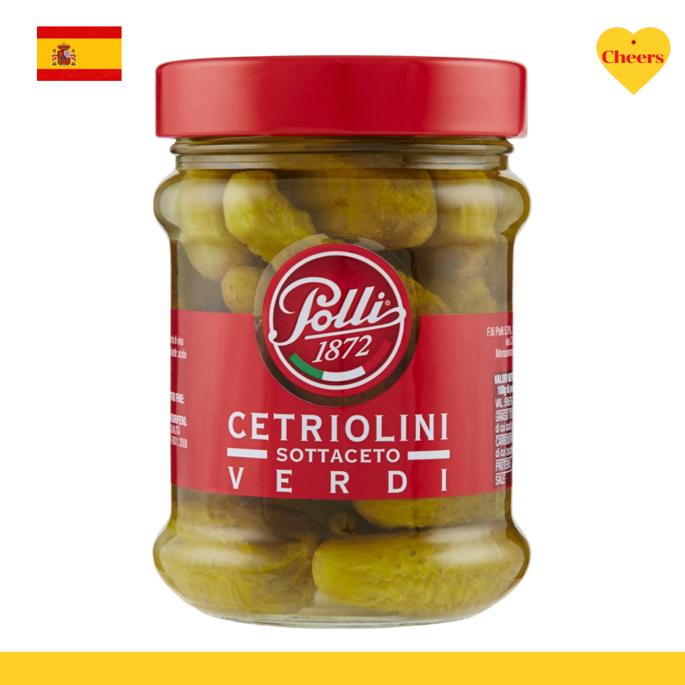 Polli Cetriolini Verdi Sottaceto l แตงกวาดองโพลลี่ 300g.