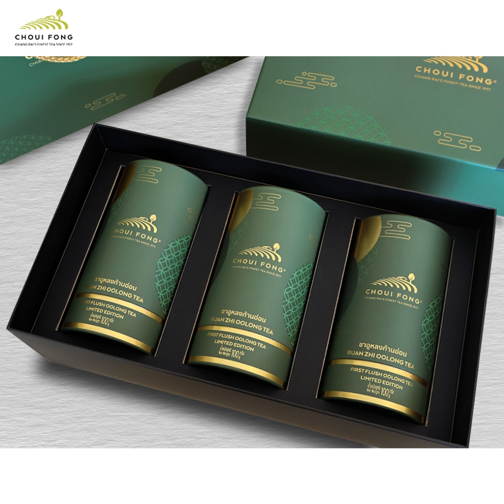 ชุดของขวัญชาอูหลงก้านอ่อน (ชาอูหลงต้นฤดู) 3 กระป๋อง