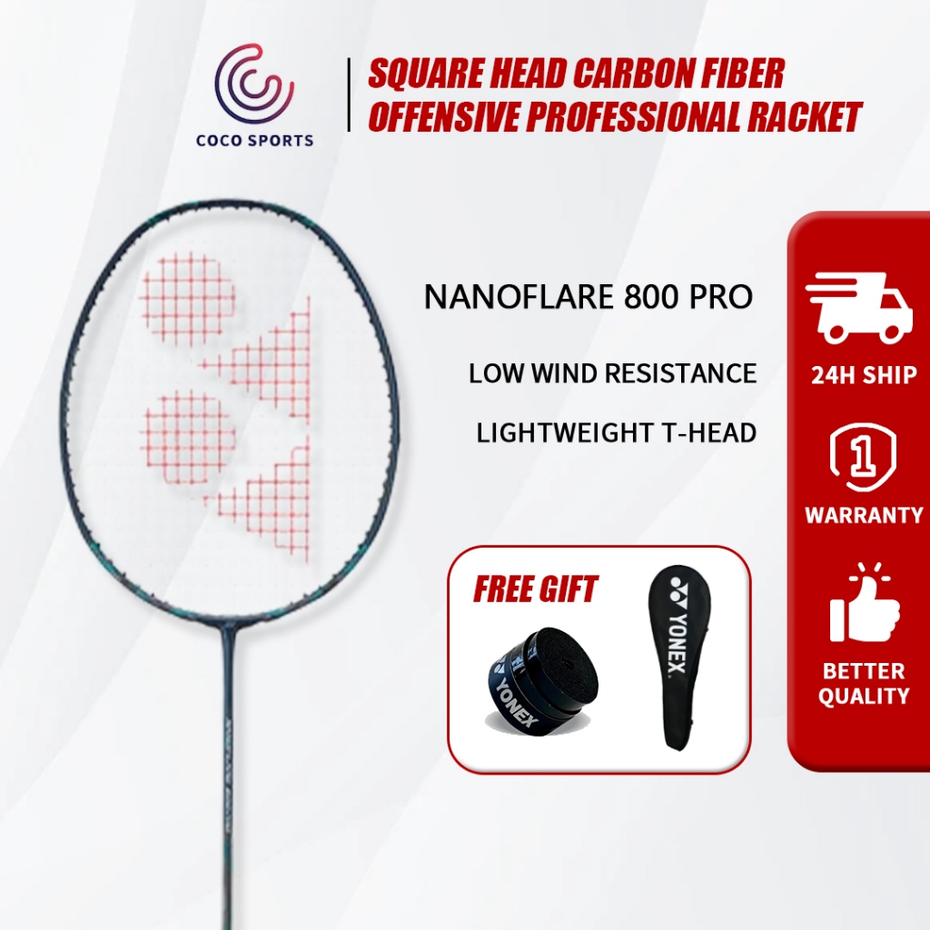 Nanoflare 800 Pro ไม้แบดมินตัน น้ำหนัก 4UG5 ยาว 678mm+3mm ผลิตในญี่ปุ่น แถมฟรี สายรัดและกระเป๋า คุณภ