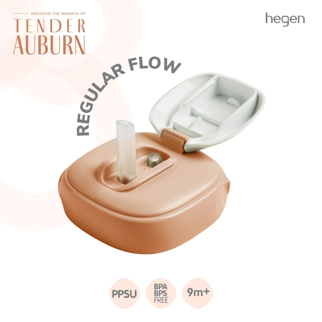 Hegen - Straw Spout v3 Auburn ฝาหัดดื่มพร้อมหลอด สีน้ำตาลแดง สำหรับ 9 เดือน+