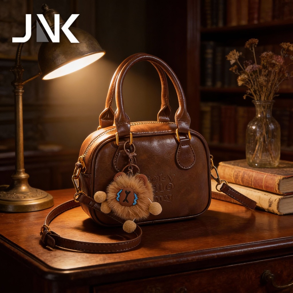 JNK #TL002 กระเป๋าโบว์ลิ่งสไตล์วินเทจหรูหรา กระเป๋าถือ/กระเป๋าสะพายข้าง