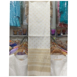 ผ้าถุงไหมทอลายไทย สีขาวงาช้าง ผ้าตัดชุด งานบุญ งานพิธี ขนาด …