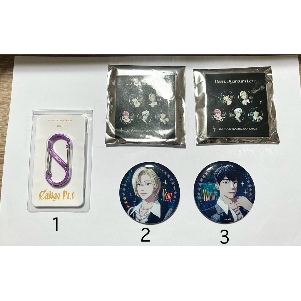 เข็มกลัด Plave Dash Quantum Leap 2025 Tour Traiding Can Badge Noah Hamin, Carabiner