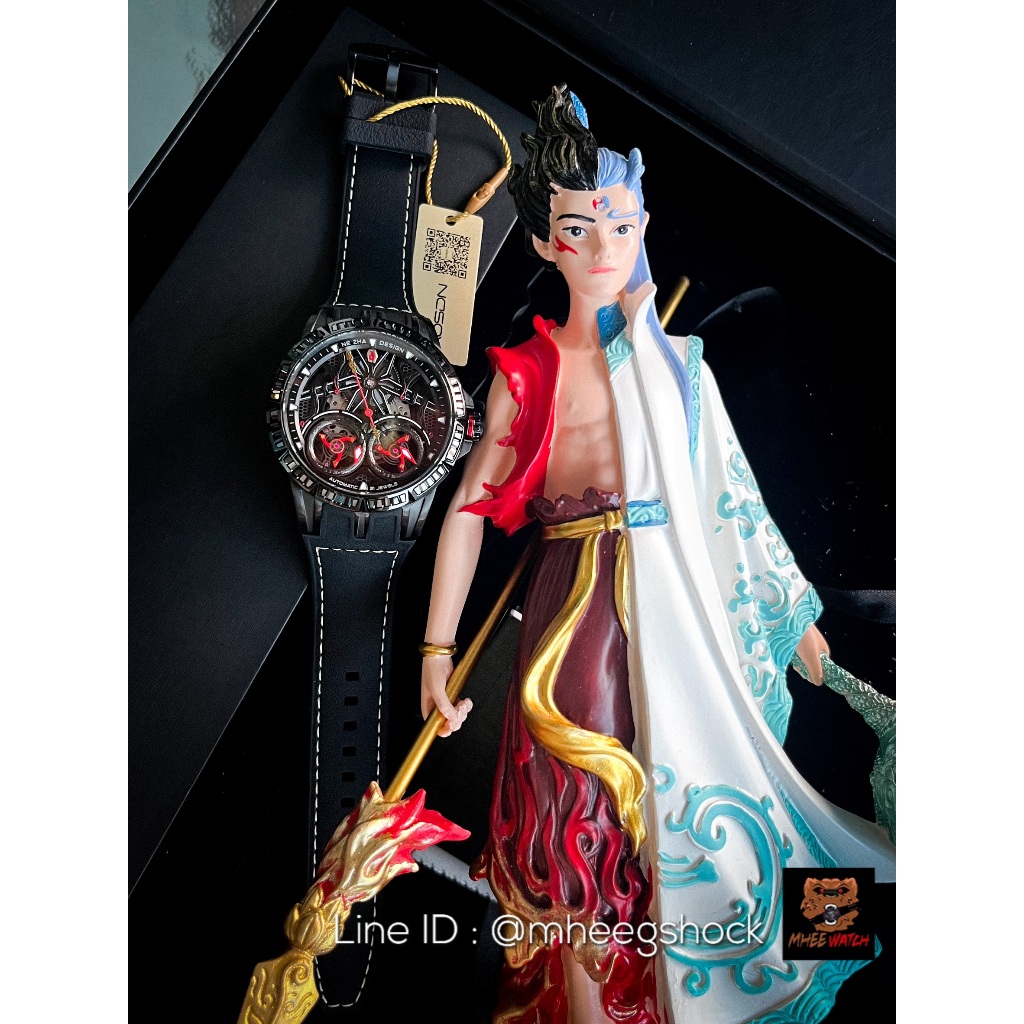 ROSDN Watch Limited Nezha(เทพนาจา) Black Crystal Skeleton Dual Balance 1000 pcs (1000เรือนในโลก)