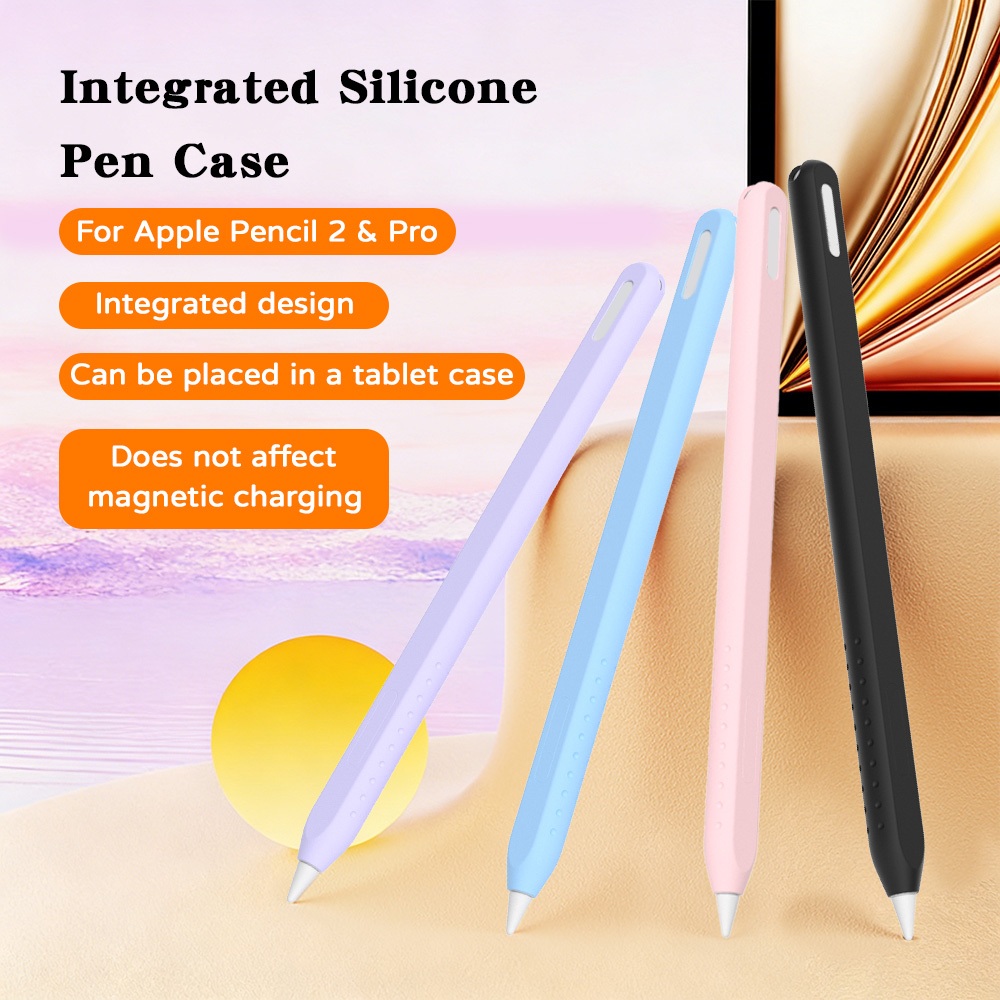 🔥ส่งจากไทย🔥ปลอกปากกา Apple Pencil ซิลิโคน สีพื้น แบบเต็มด้าม แม่เหล็ก Ins Style กันรอย สำหรับ Pencil 2 / Pro
