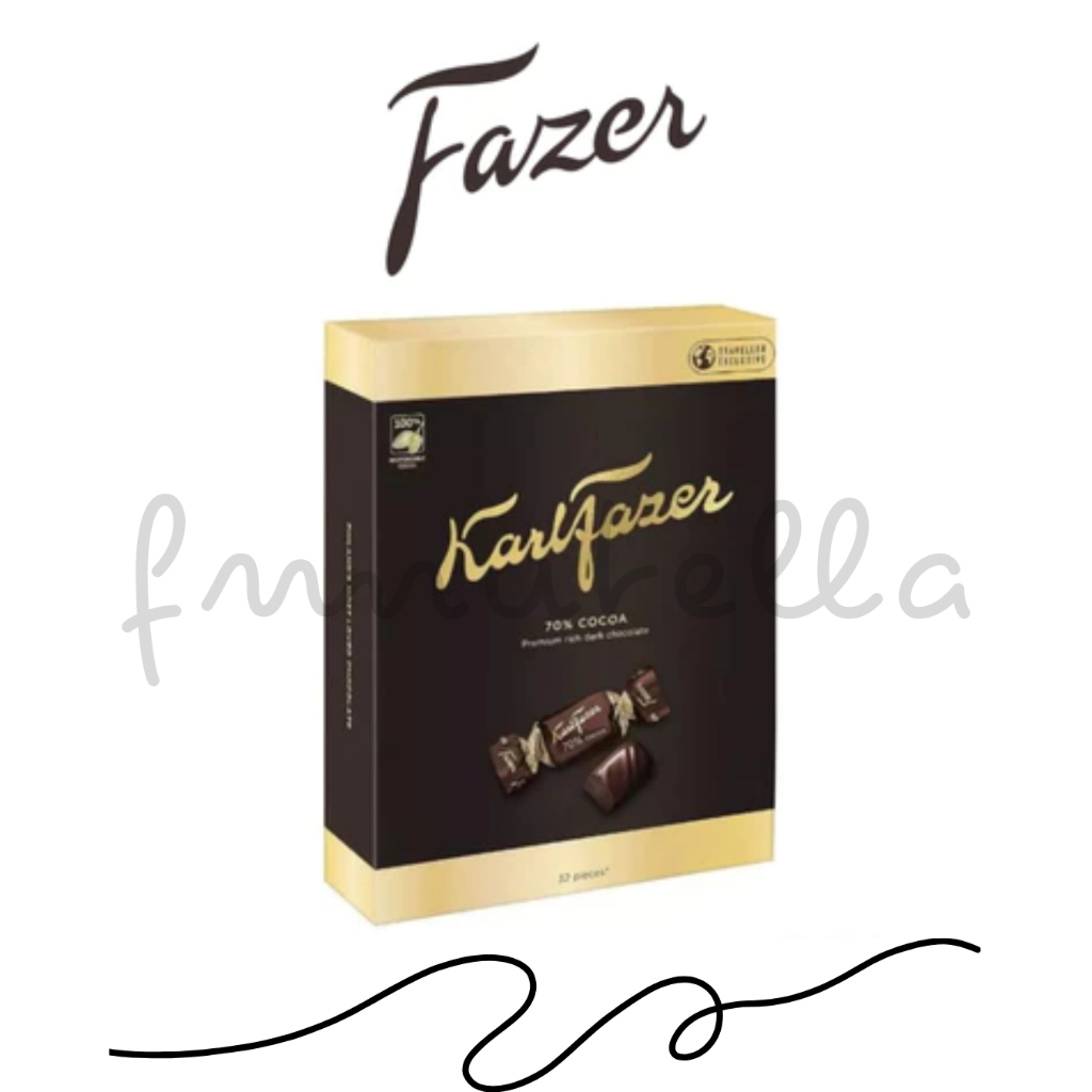 Karl Fazer Chocolate Dark 70% Cocoa Box สินค้าจากฟินแลนด์ น้ำหนัก 250 กรัม 32 ชิ้น BBF.24/03/26