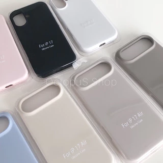 (สำหรับรุ่น 17-17promax) เคสซิลิโคนสีพื้น เคสสีพื้นไม่มีโลโก้ ด้านในบุกำมะหยี่ พร้อมส่ง ***