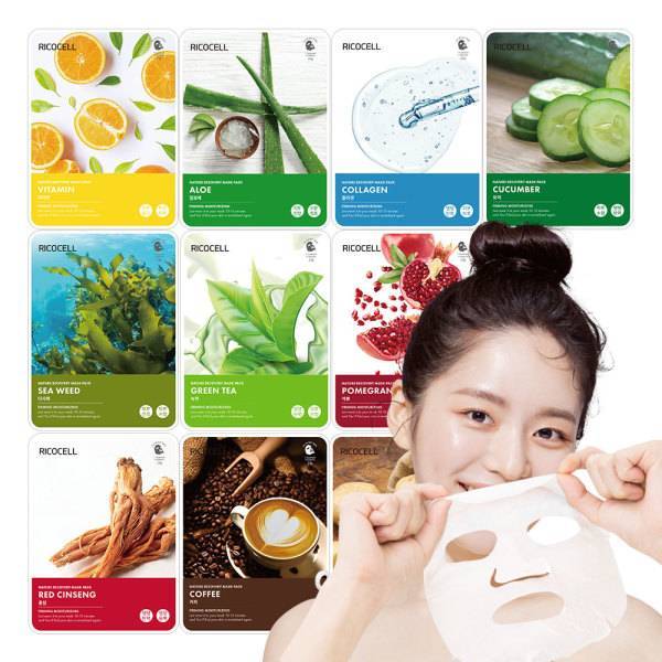 แผ่นมาส์กหน้า Ricocell (1เซ็ต 10แผ่น 10สูตร) exp.2028