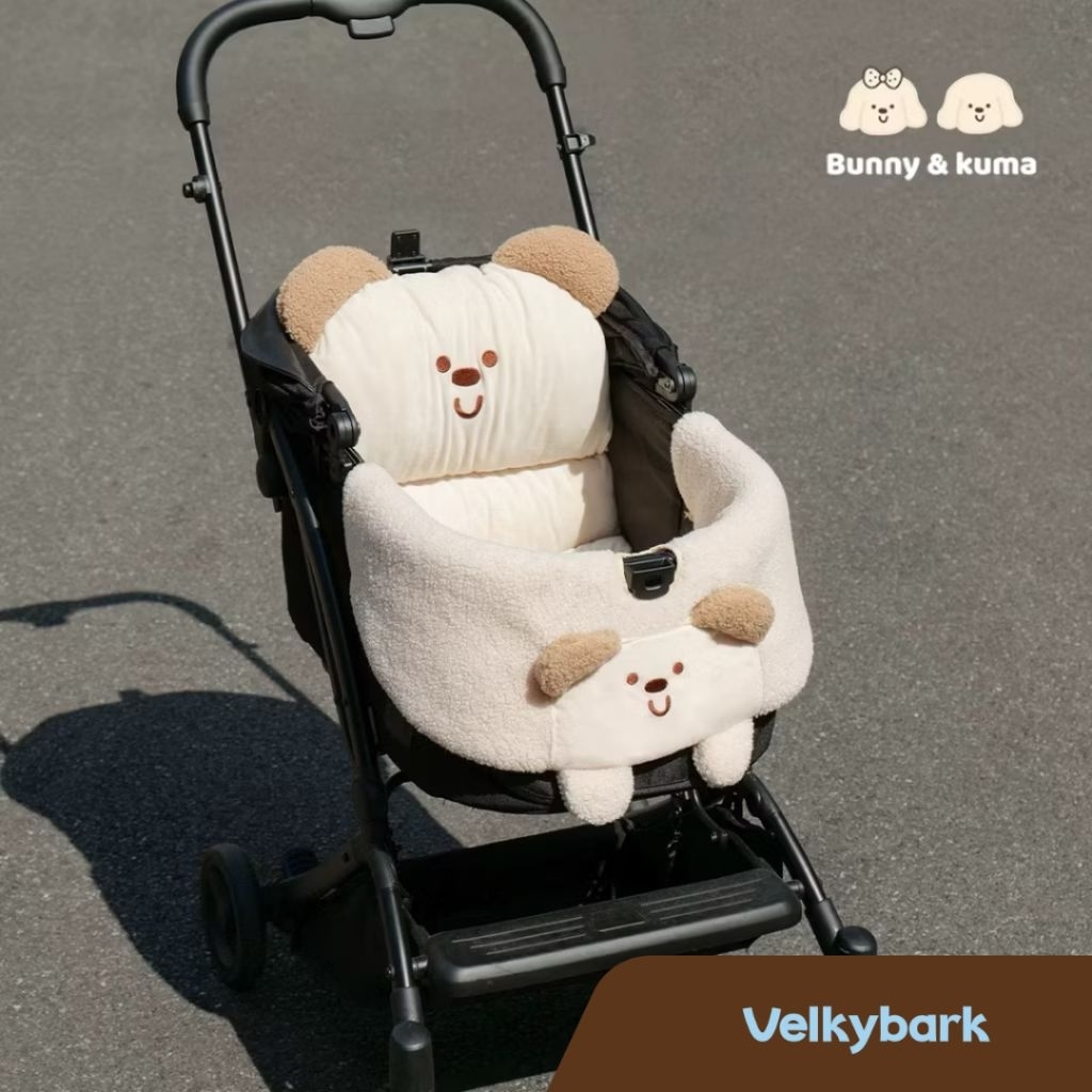 VELKYBARK [พร้อมส่ง] ผ้าหุ้มขอบรถเข็น เบาะรองรถเข็น มินิมอล น่ารัก มีแม่เหล็ก