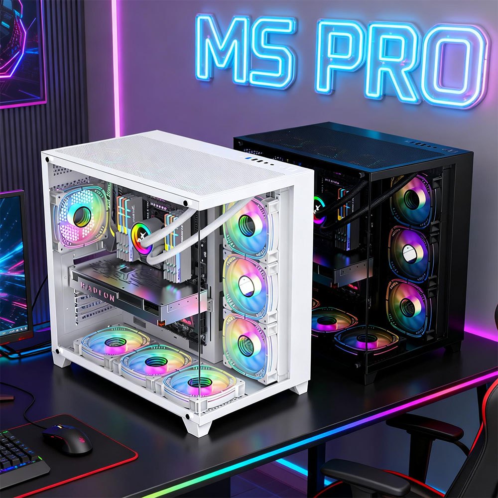 Sea View Room PRO Computer Case Black Desktop Computer Case ATX Sea View Room 360 Water Cooling Fan 