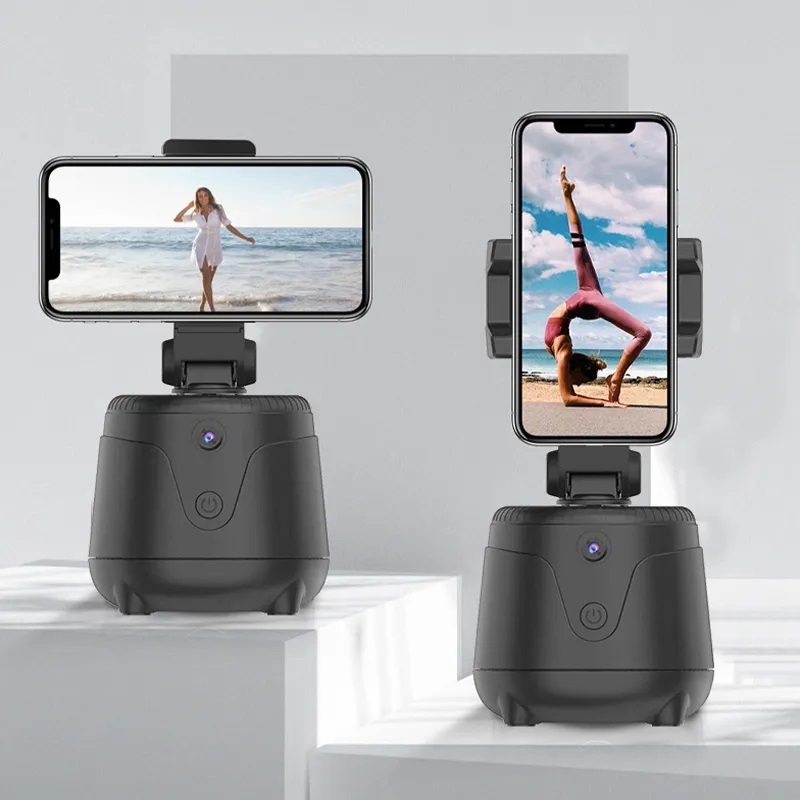 Q7 Phone Stabilizer 360 Rotation. Universal Gimbal Auto Face. Desktop face tracking phone holder.