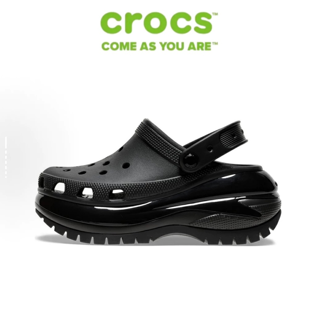 【FREE SHIP】Crocs Mega Crush Clog Sandal in Black