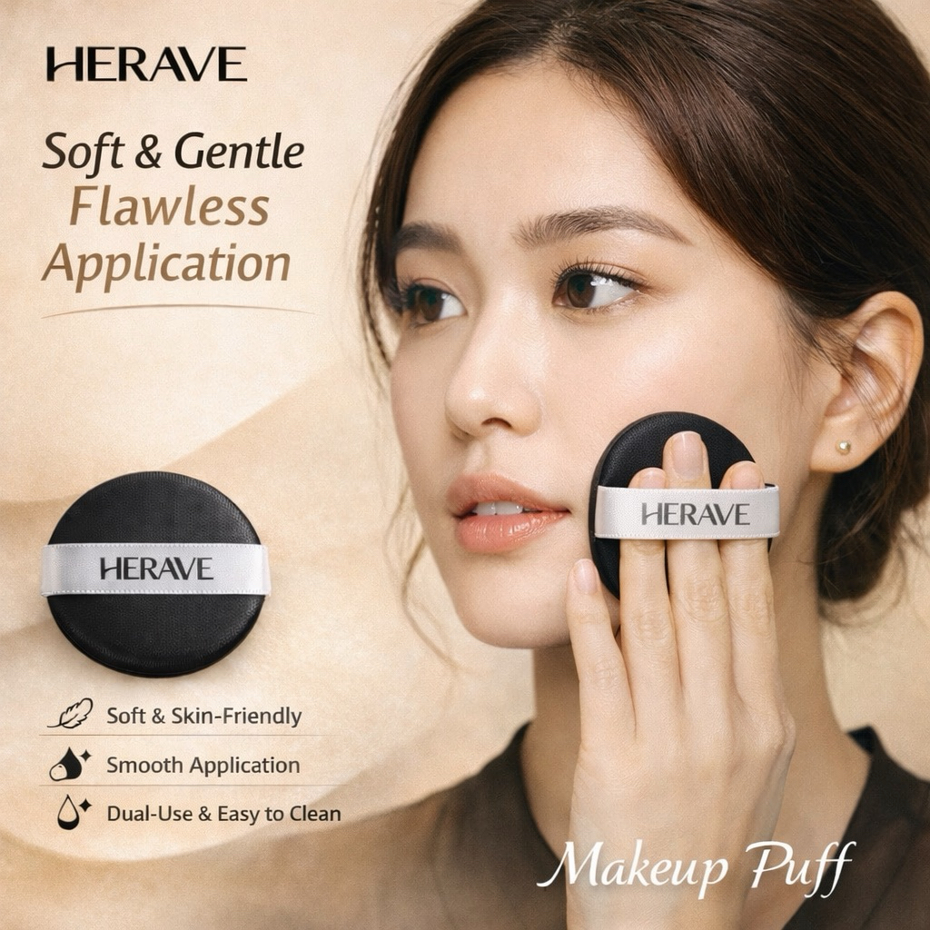 Herave - cushion foundation Soft & Gentle. Perfectly Blended Puff