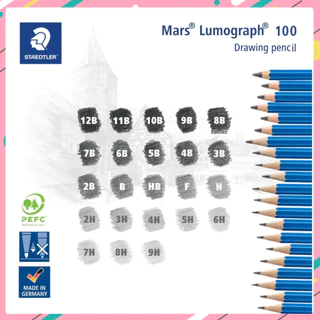 (ยกกล่อง 12 ชิ้น) Staedtler รุ่น Mars Lumograph ดินสอเขียนแบบ ดินสอแรเงา ดินสอวาดภาพ