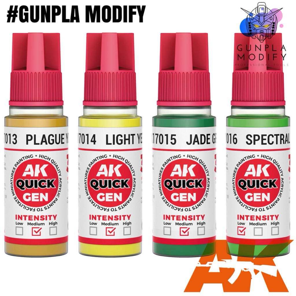 AK INTERACTIVE Quick Gen สี Contrast ขั้นตอนเดียว ขนาด 18 ml AK17013-AK17016