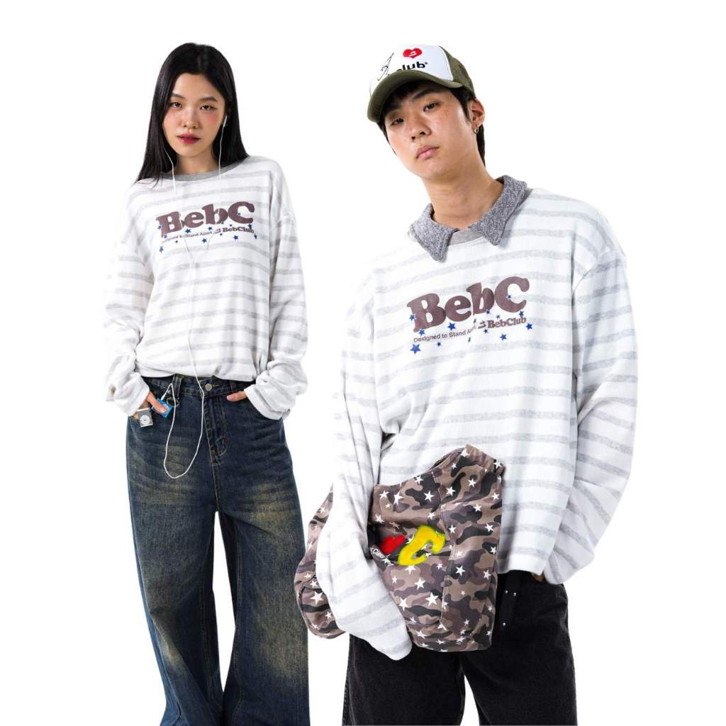 BEB CLUB 25 STRIPED LONG SLEEVES SHIRT เสื้อยืดแขนยาวลายทางเบ็บคลับ