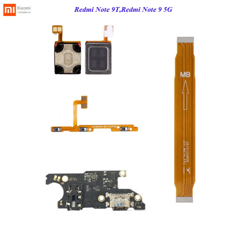อะไหล่มือถือ Xiaomi Redmi Note 9T,M2007J22G,Redmi Note 9 5G,M2007J22C/สายแพร/ลำโพงหูฟัง