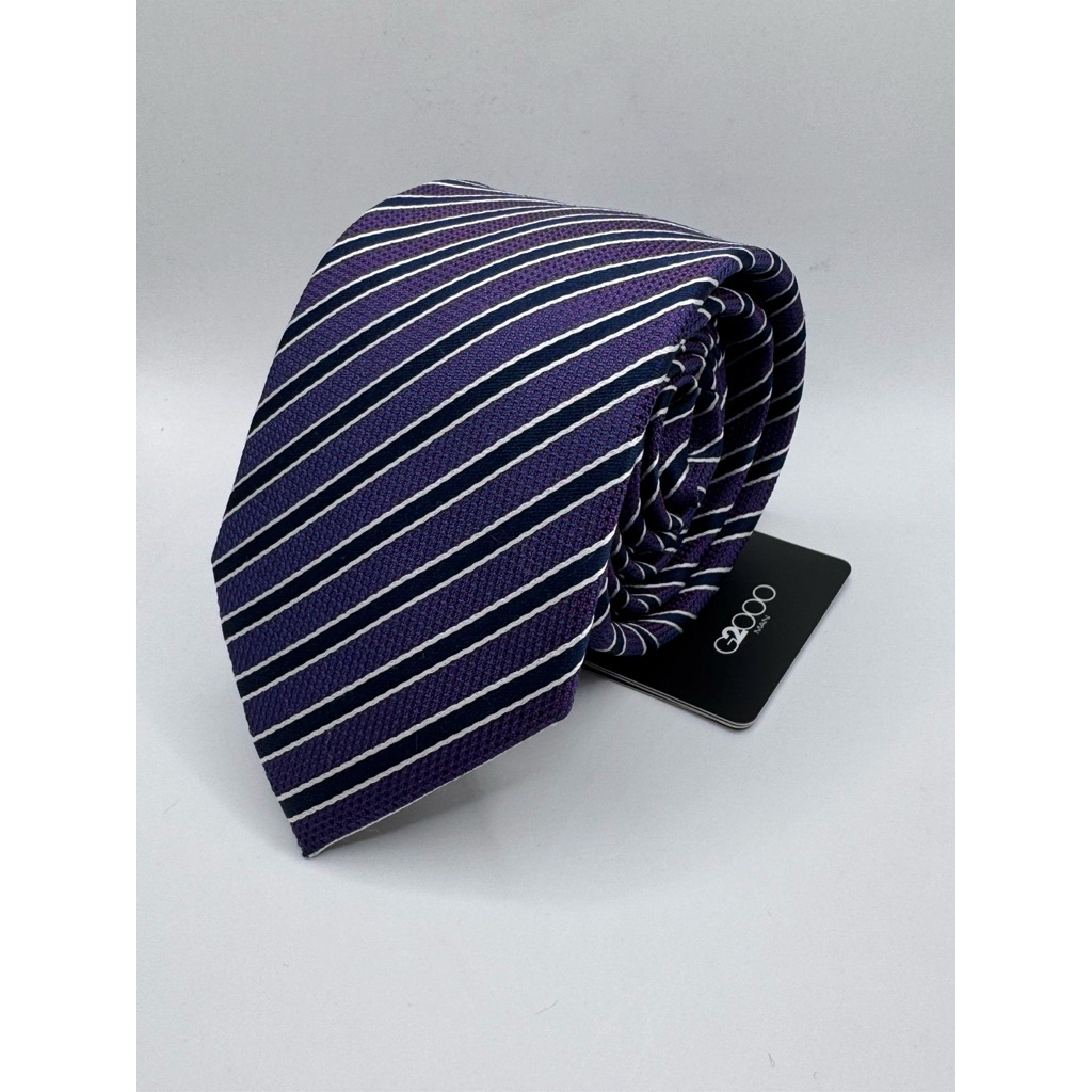 G2000 เนคไท ผ้าไหม ทอลาย 2.5 - 3 นิ้ว 100% seta soie silk seide เนื้อดี คุณภาพเกิน 100