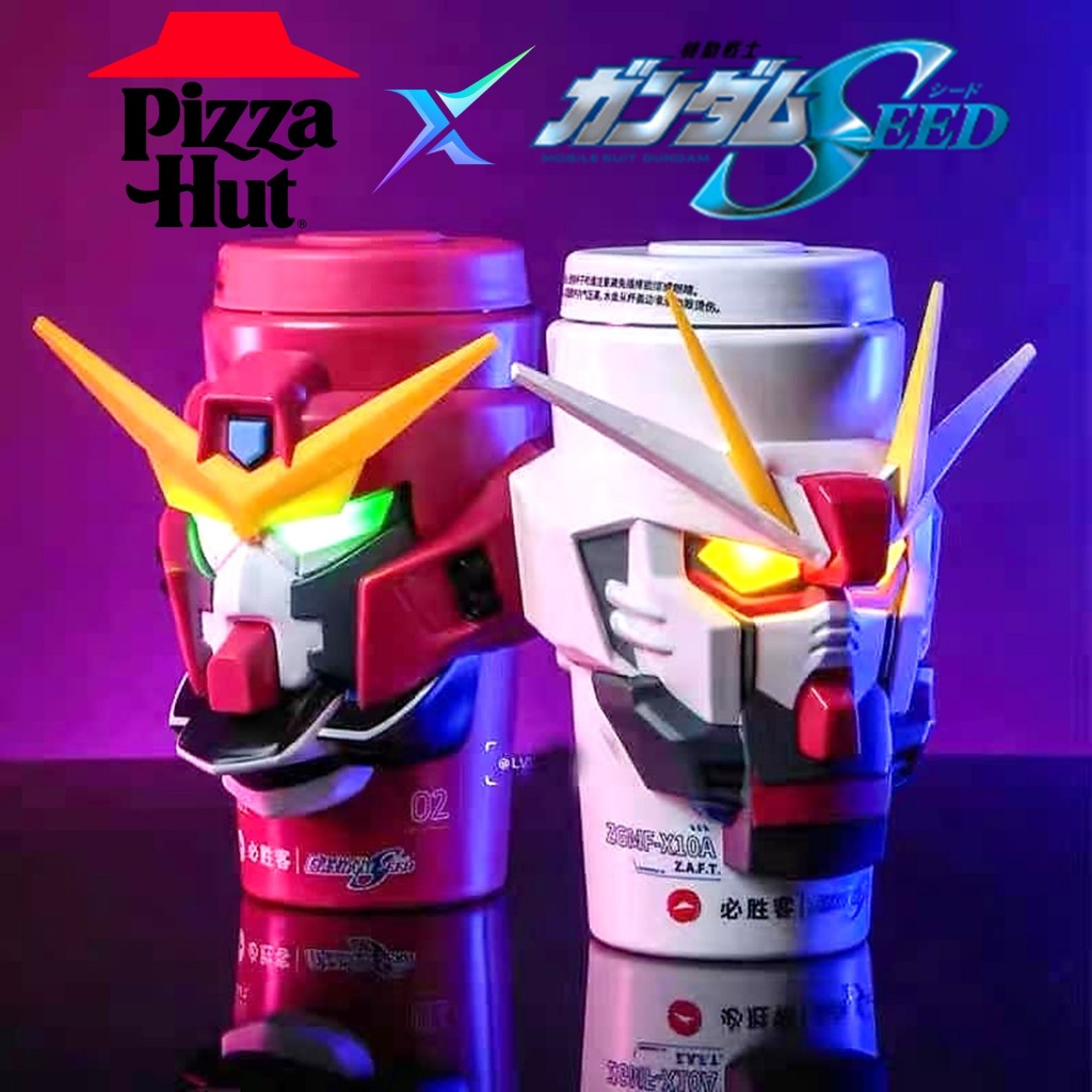 แก้วน้ำหุ่นยนต์กันดั้มดีไซน์พิเศษลิขสิทธิ์แท้ Pizza Hut X Mobile Suit Gundam Seed Limited Edition