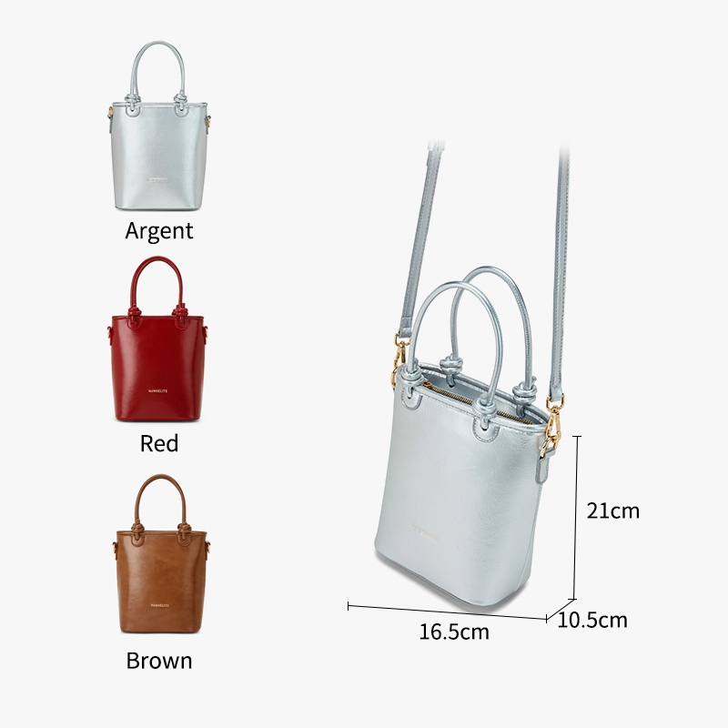 NAWOELITE Mini Bag กระเป๋าถือสะพายข้างหนังแท้ PU สไตล์ย้อนยุคสีน้ำตาลสำหรับฤดูร้อน/Crossbody Bags/กระเป๋า - รูปที่ 3