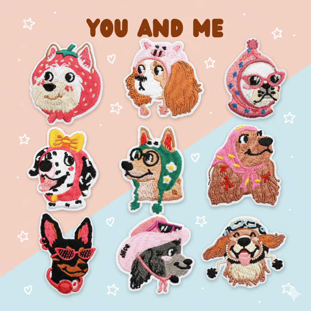 ตัวรีดติดเสื้อ🐕✨ ชุด C76 แก๊งน้องหมาคอสตูมสุดคิ้วท์ | ลายน่ารัก ปักละเอียด รีดติดง่าย