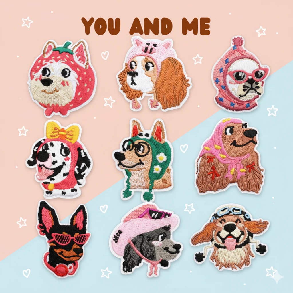 ตัวรีดติดเสื้อ🐕✨ ชุด C76 แก๊งน้องหมาคอสตูมสุดคิ้วท์ | ลายน่ารัก ปักละเอียด รีดติดง่าย