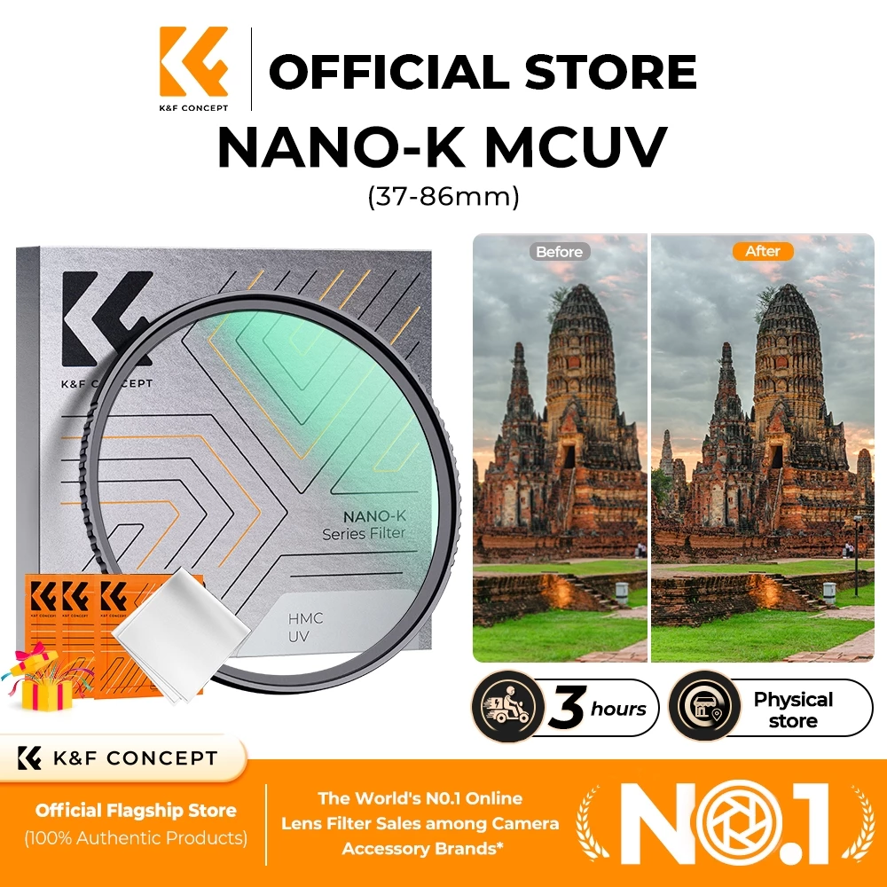 K&F CONCEPT NANO-K UV Filter HD ปกป้องเลนส์ ตัดรังสียูวี ฟิลเตอร์เลนส์กล้องกันฝุ่น กันรอย +บางเบา