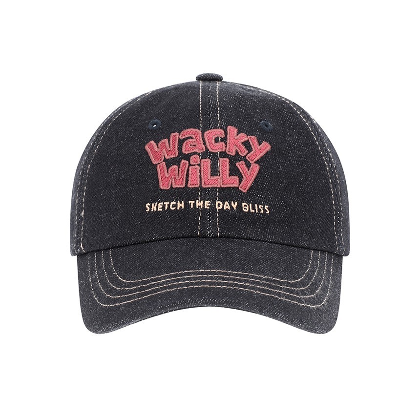 WACKY WILLY قبعة بيسبول دنيم — أسود — صورة 2