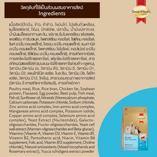 SmartHeart Gold Puppy Pro-growth สมาร์ทฮาร์ท โกลด์ อาหารลูกสุนัข พัพพี่ โปร-โกรท ขนาด 15 kg.[กระสอบ]