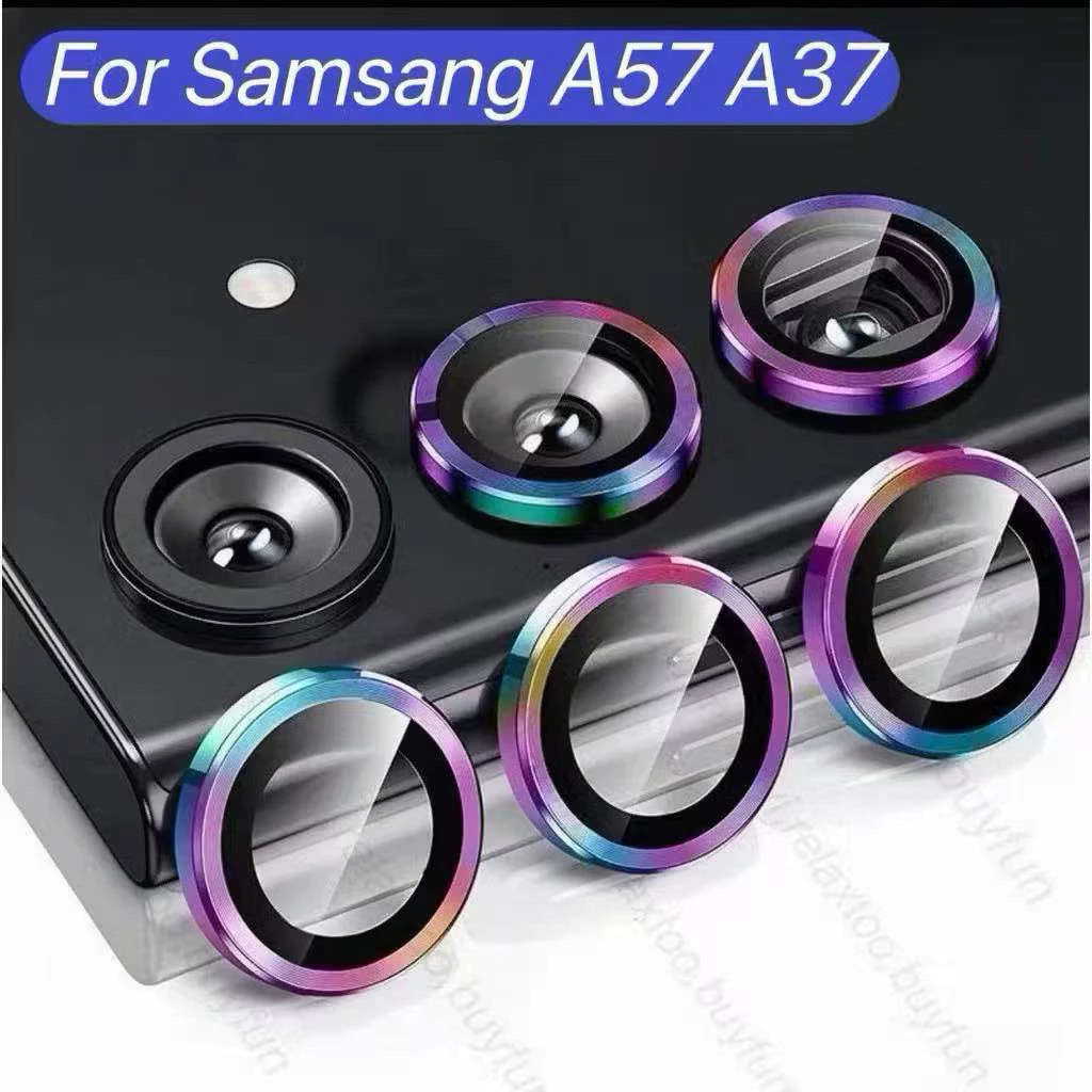 ฟิล์มกระจ กเลนส์กล้อง ครอบกล้องแบบสี สำหรับ Samsung A57 A37 ฟิล์มเลนส์กล้อง ปกป้องกล้องถ่ายรูป กันรอย กระจกนิรภัย
