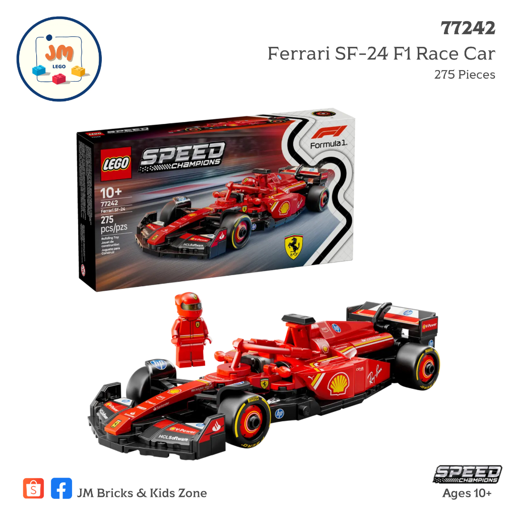LEGO Speed Champions 77242 Ferrari SF-24 F1 Race Car (275 Pieces) สำหรับเด็กอายุ 10 ปีขึ้นไป