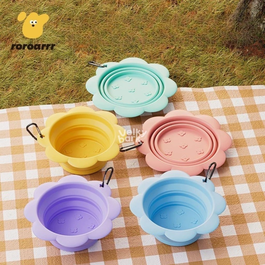 VELKYBARK [พร้อมส่ง] ชามซิลิโคนสุนัข ชามอาหารสุนัขพกพา ชามซิลิโคนพับได้ Silicone Pet Bowl Food Grade✅ รูปที่ 8