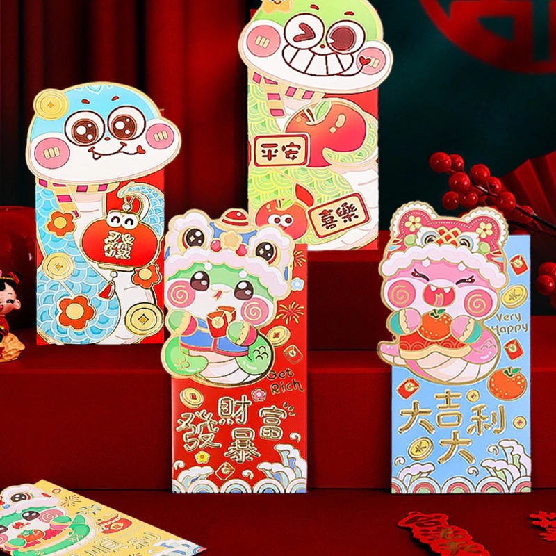 [พร้อมส่ง]💥ซองอั่งเปา(6ชอง) ซองแดงปีใหม่ สุดน่ารัก ซองงานแต่ง ปีใหม่เงินโชคดีถุงสีแดง ซองจดหมายสีแดง - รูปที่ 7