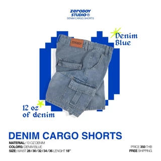 ZEROBOY “ DENIM SHORTS CARGO ” ยีนส์คาร์โก้ขาสั้น