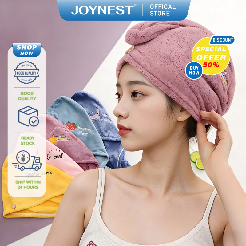 JOYNEST ผ้าคลุมผมแห้งไว ผ้าเช็ดผมนาโน หมวกคลุมผมแห้งเร็ว แห้งเร็วผ้าคลุมผม ผ้าคลุมผมแห้งเร็ว