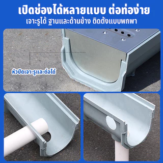 รางน้ํา U-groove, รางน้ําสําเร็จรูป, สวนสแตนเลสรางน้ําท่อระบายน้ําคลุมร่องพื้น
