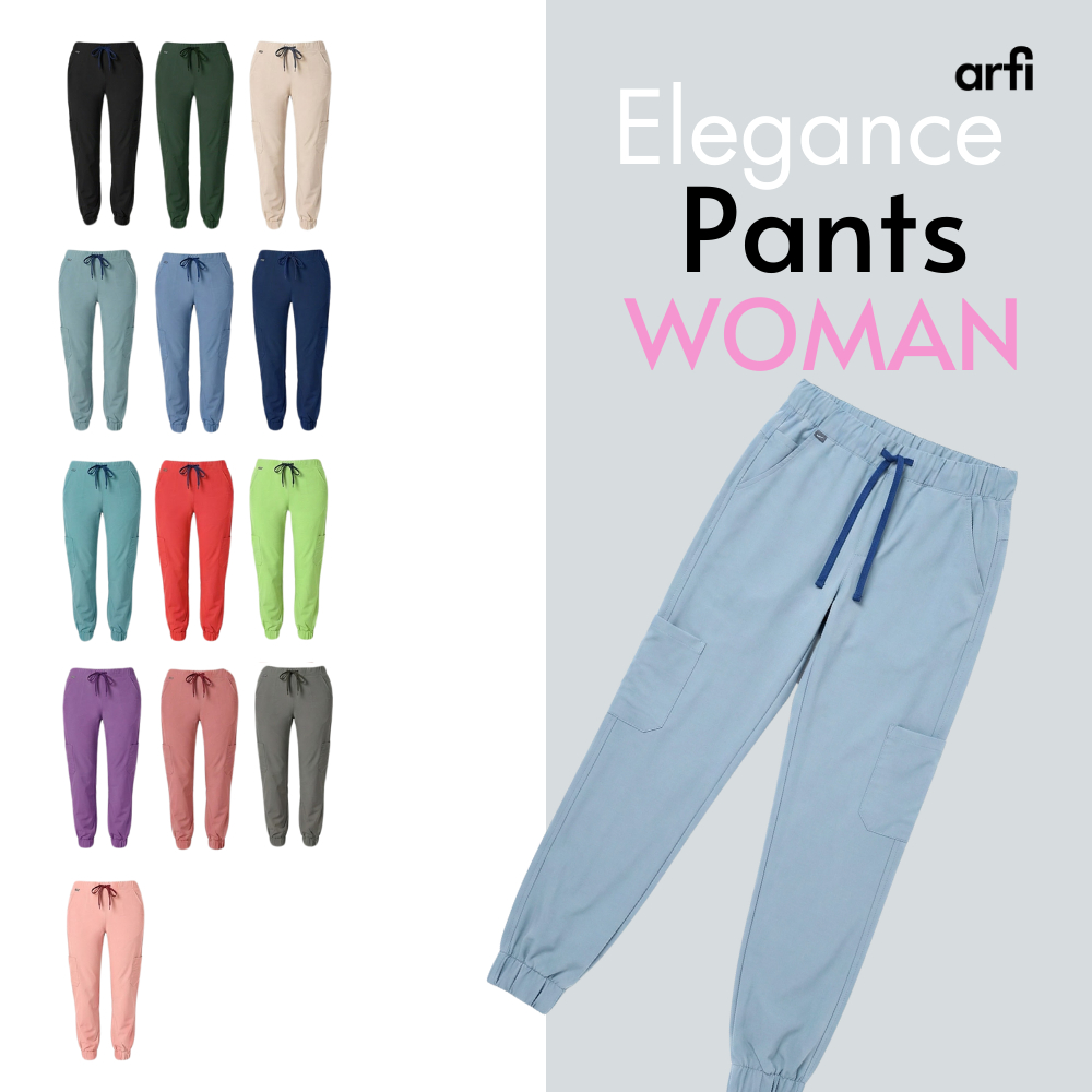 Arfi Scrub Elegance Female Pants กางเกงสครับรุ่นขาจั๊มผู้หญิง ผ้าสะท้อนน้ำ ป้องกันแบคทีเรีย ยับยาก ผ