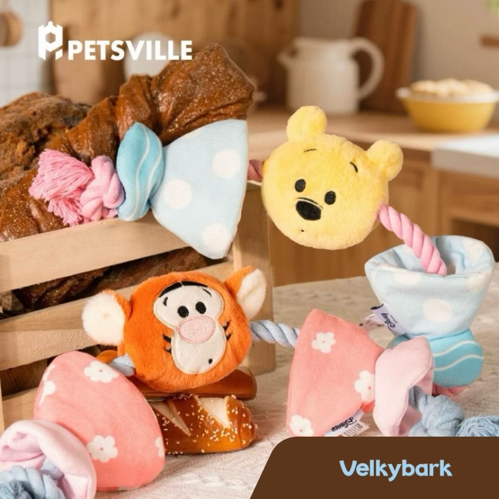 VELKYBARK [พร้อมส่ง] Petsville x Disney ของเล่นเชือกถักสัตว์เลี้ยง ของเล่นสุนัข ของเล่นเชือกถัก มีเสียง ราคา ถูกที่สุด ดีลบีเคเค