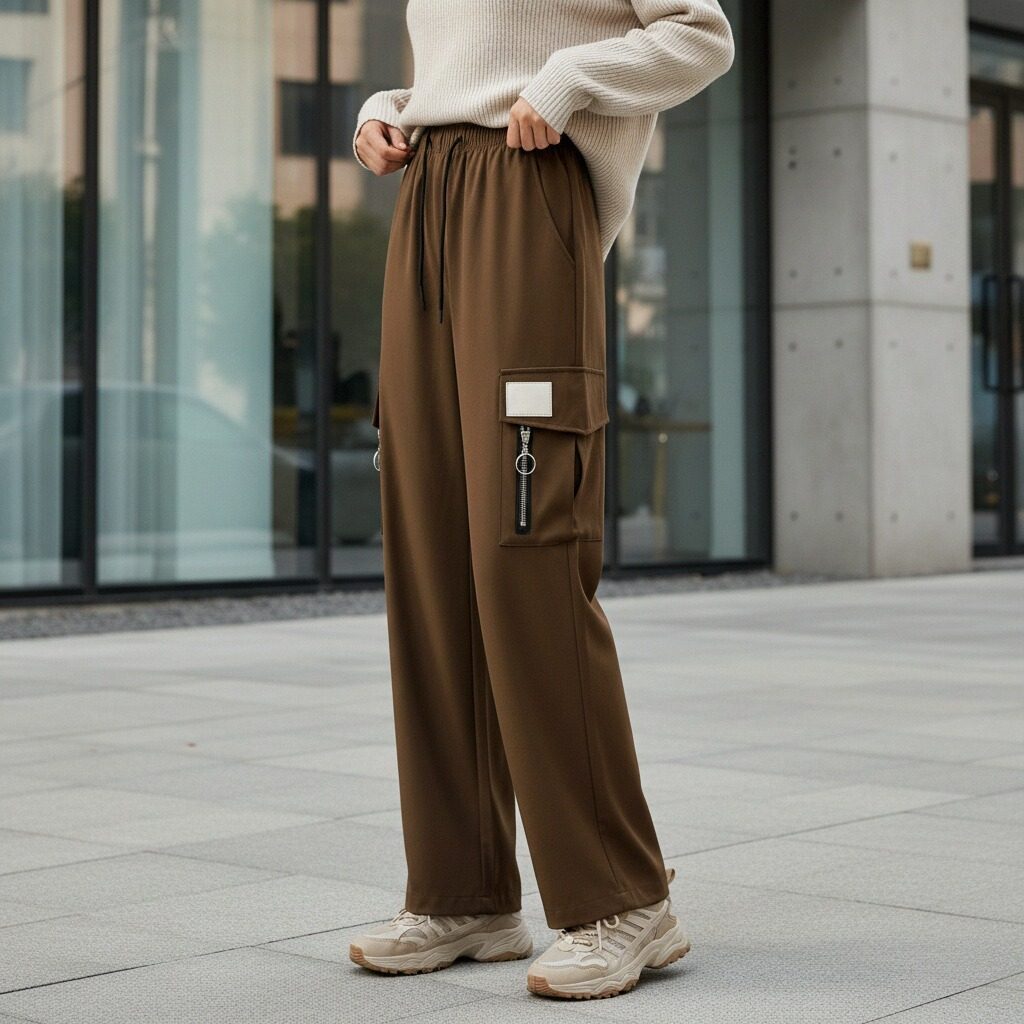 กางเกงขายาวผู้ชาย ทรงสามมิติ กางเกงคาร์โก้ กางเกงขายาวลำลอง อเนกประสงค์ ทุกเพศ - รูปที่ 5
