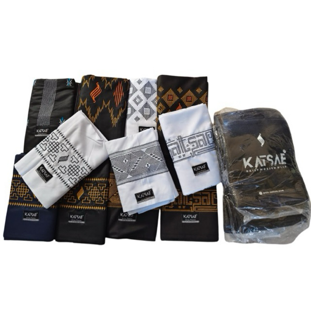 ผ้าโสร่งผู้ชาย งานปัก แบรนด์Katsae ของแท้100% พร้อมถุงแบรนด์แต่ไม่มีกล่อง MADE IN INDONESIA