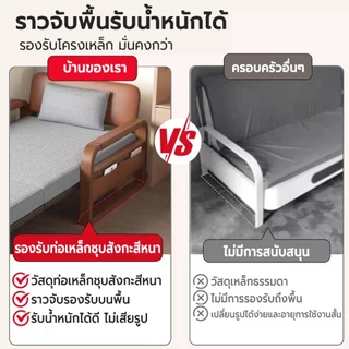 เตียงโซฟาพับ โซฟาปรับนอน เบดนอนด้วยการจัดเก็บประกอบง่าย ได้ 3/3.5/4/5 ฟุต