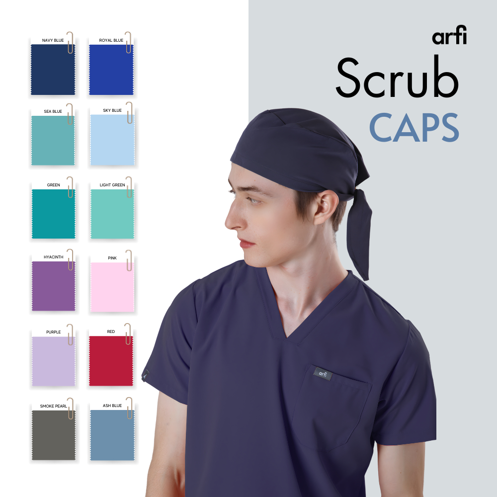Arfi Scrub Caps หมวกผ่าตัดผ้าแบบผูก สำหรับบุคลากรทางการแพทย์