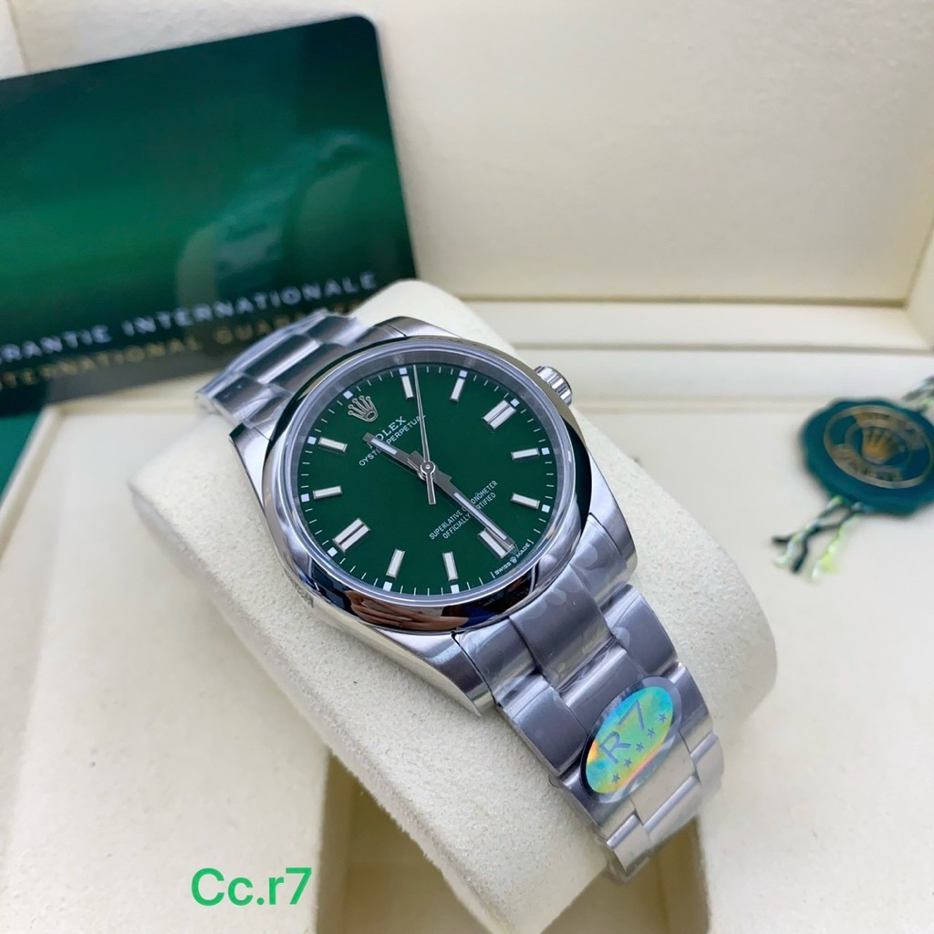 [Green Classic Automatic Watch – Timeless Luxury Edition]  ขนาด 41 mm | ระบบออโต้ | งานพรีเมียม CC R7 สายสแตนเลส